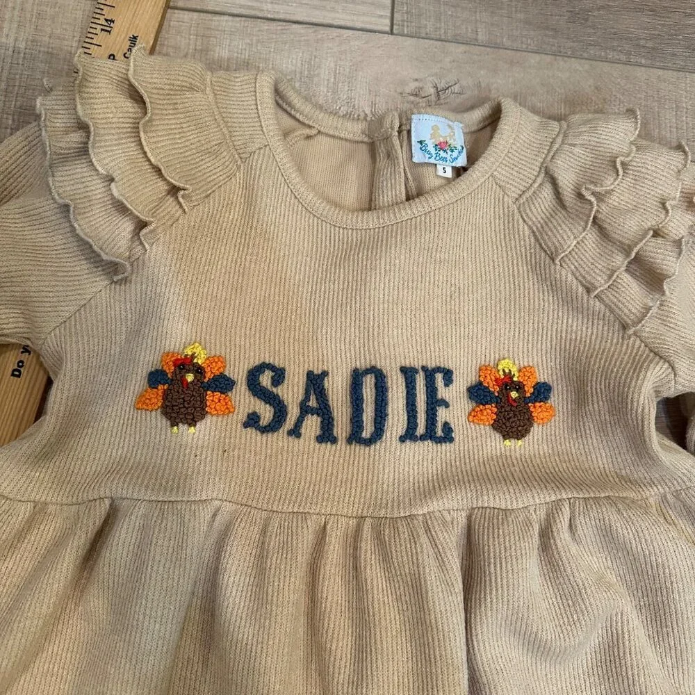 BUSY BEES SMOCKS GIRLS SADIE LONG SLEEVE DRESS SIZE 5
